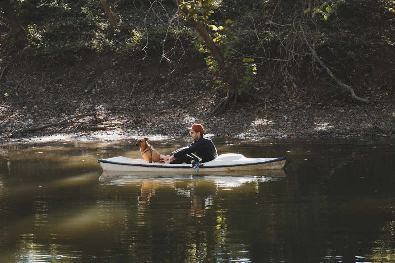 The boats are meant for one but there's just enough room for a friend (provided it's a dog). 